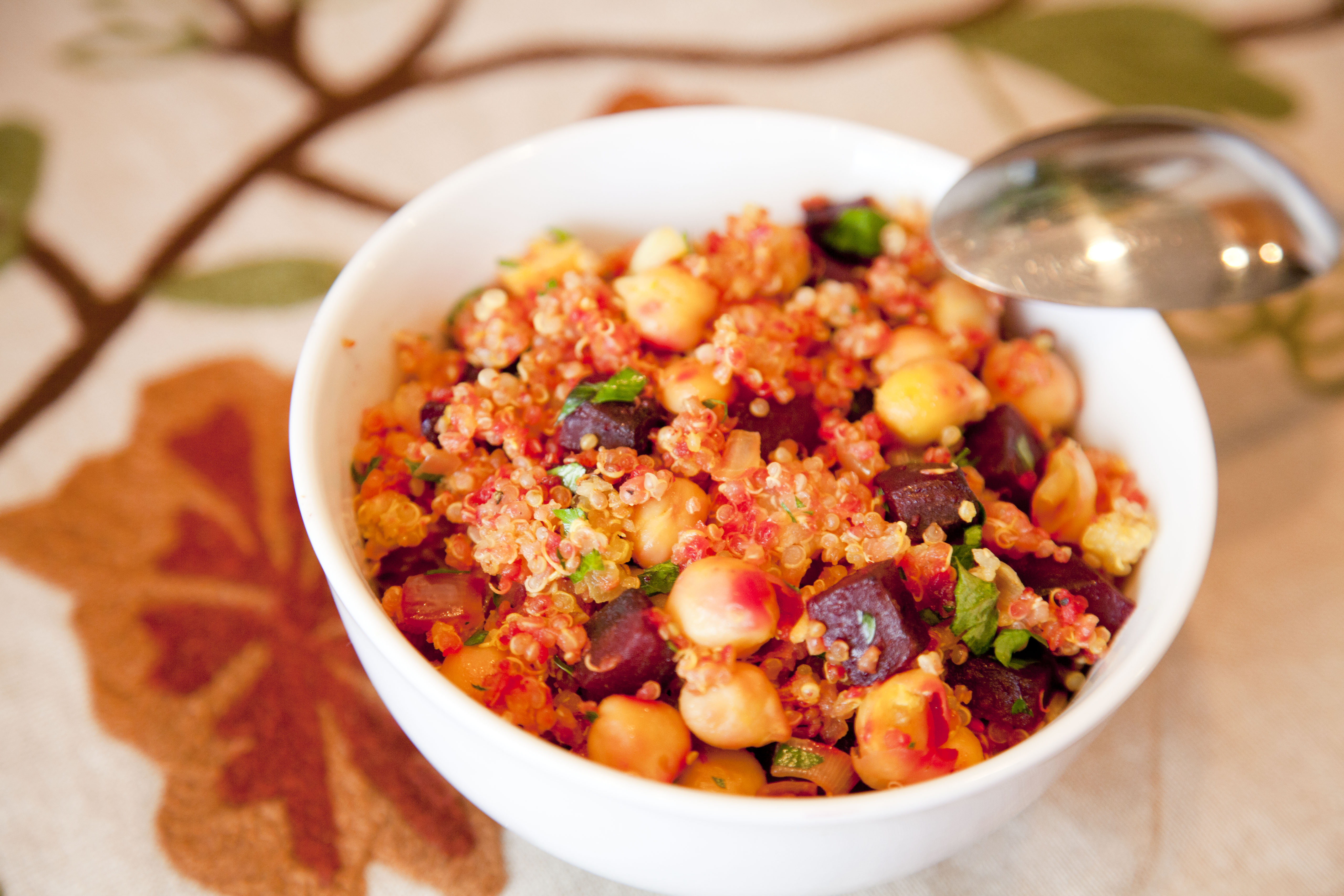 Quinoa Salad with Roasted Beets and Chick Peas